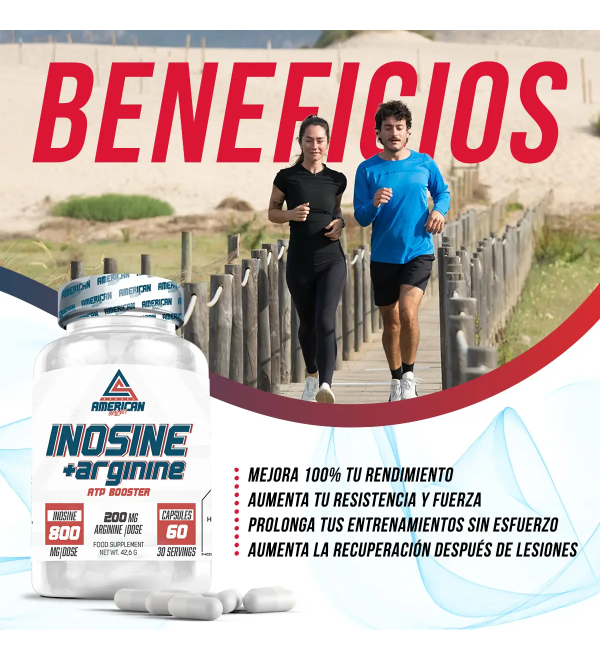 Inosina con Arginina 60 cáps – ATP Booster American