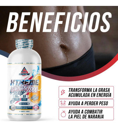 L-Carnitina Líquida 2000mg American Supplement | X-Treme 1L Naranja